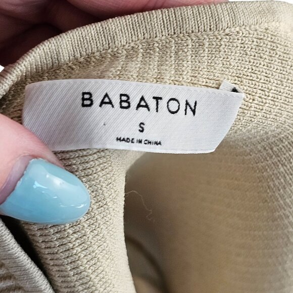 Babaton Aritzia Light Cream One Shoulder Ribbed Top Sz S - Picture 6 of 8